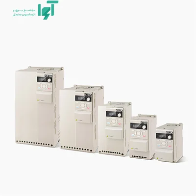 نمای گروهی اینورترهای هایتک F100 در چند اندازه بدنه؛ تصویر معرفی مدل F100T40022BX0
