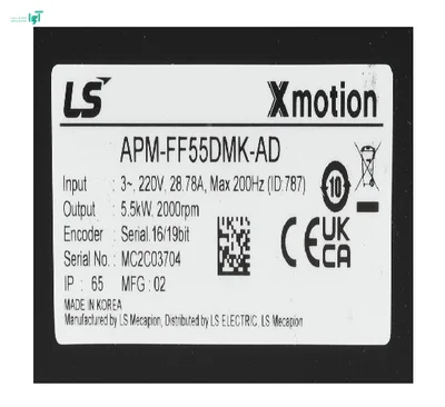 پلاک سروو موتور 5.5 کیلووات 2000 دور ساده APM-FFP55DMKE ال اس