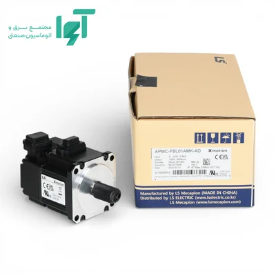 نمای جانبی و جعبه سروو موتور 100 وات 3000 دور ساده APMC-FBL01AMK ال اس