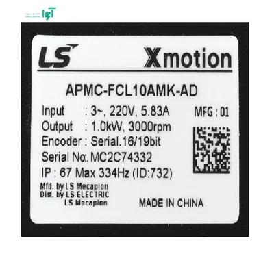 پلاک سروو موتور 1 کیلووات 3000 دور ساده APMC-FCL10AMKE ال اس