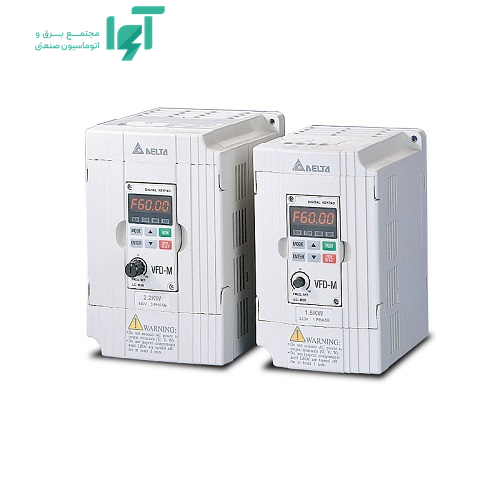 نمای بدنه و پنل جلویی اینورتر دلتا سه فاز 1.5kW سری M دلتا VFD015M43B