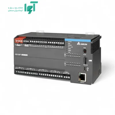 تصویر محصول PLC دلتا AS164T-A با شناسه AS164T-A و نمای کامل بدنه و اجزا