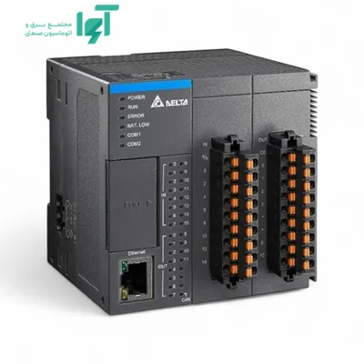 تصویر محصول PLC دلتا AS218TX-A با شناسه AS218TX-A و نمای کامل بدنه و اجزا