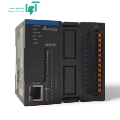 تصویر محصول PLC دلتا AS320T-B با شناسه AS320T-B و نمای کامل بدنه و اجزا