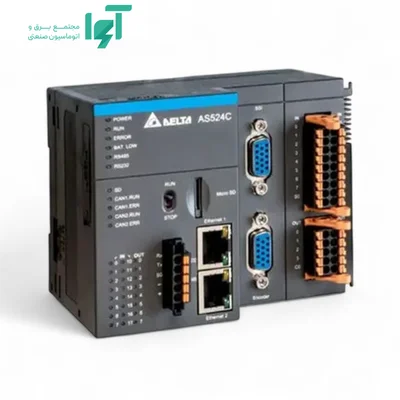 تصویر محصول PLC دلتا AS524C-B با شناسه AS524C-B و نمای کامل بدنه و اجزا