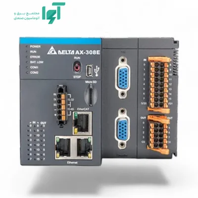 تصویر محصول PLC دلتا AX-316EA0MA1T با شناسه AX-316EA0MA1T و نمای کامل بدنه و اجزا