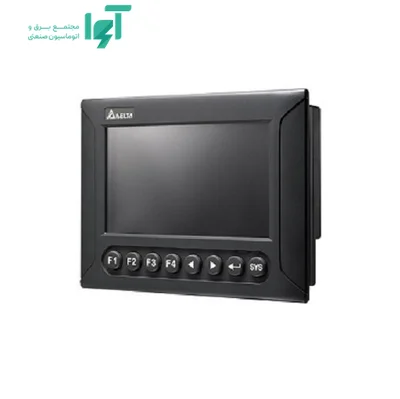 نمای مقابل HMI دلتا 7 اینچ DOP-B07S401K با چهار کلید عملکردی F1 تا F4 و کلیدهای پیمایش روی قاب