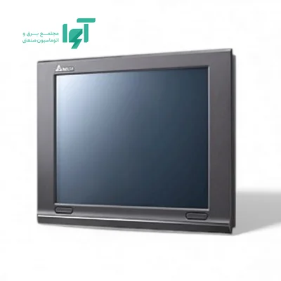 نمای مقابل HMI دلتا 12.1 اینچ DOP-W127B با قاب صنعتی تیره