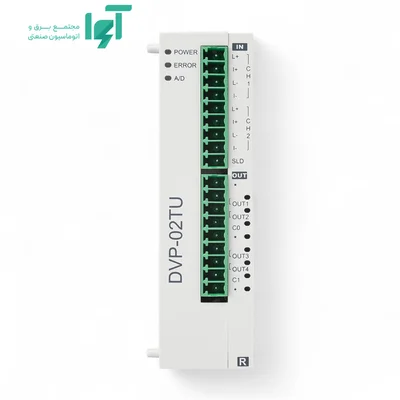 تصویر محصول ماژول دما / آنالوگ دلتا DVP02TUN-S با شناسه DVP02TUN-S و نمای کامل بدنه و اجزا