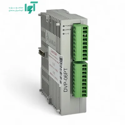 نمای روبه‌روی مایل DVP06PT-S دلتا با دو ردیف ترمینال