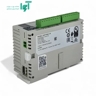 نمای پشت و برچسب مدل DVP10SX11R همراه ترمینال‌های بالای بدنه