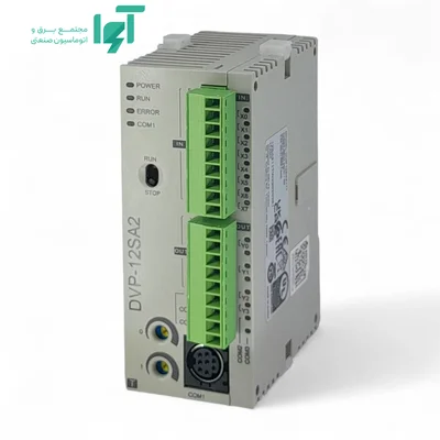 PLC سری SA2 دلتا مدل DVP12SA211T از زاویه راست با ترمینال‌های ورودی و خروجی