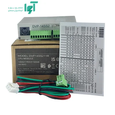 DVP14SS211R کنار جعبه، نقشه سیم‌بندی، کابل و کانکتورها