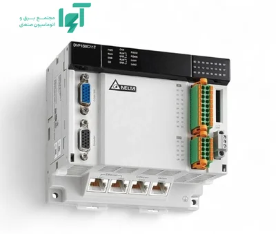تصویر محصول PLC دلتا DVP15MC11T-06 با شناسه DVP15MC11T-06 و نمای کامل بدنه و اجزا