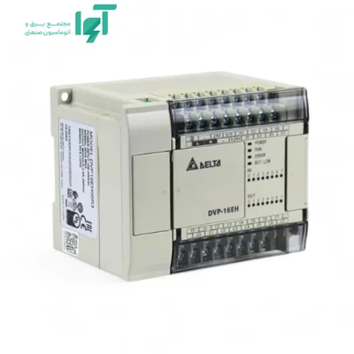 تصویر محصول PLC دلتا DVP16EH00R3 با نمای کامل بدنه و جزئیات قطعه