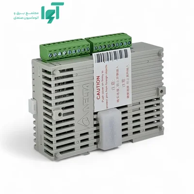 نمای پشت ماژول DVP16SP11R با کانکتور توسعه و شیارهای تهویه