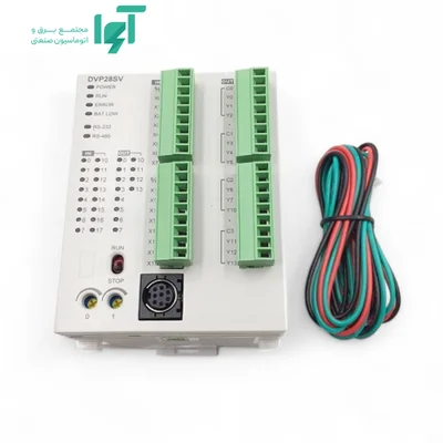 تصویر محصول PLC دلتا DVP28SV11R2 با نمای کامل بدنه و جزئیات قطعه
