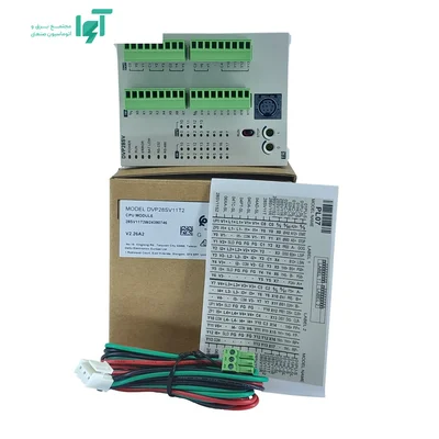 کنترلر DVP28SV11T2 همراه جعبه، برگه راهنما و متعلقات