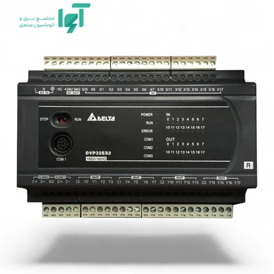 تصویر محصول PLC دلتا DVP32ES200TC با نمای کامل بدنه و جزئیات قطعه