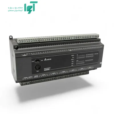 تصویر محصول PLC دلتا DVP60EC00R3 با نمای کامل بدنه و جزئیات قطعه