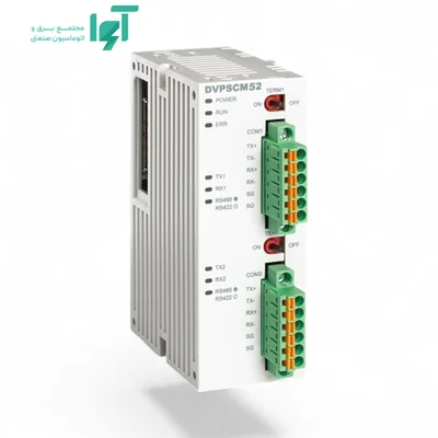 تصویر محصول ماژول شبکه BACnet دلتا DVPSCM52-SL با شناسه DVPSCM52-SL و نمای کامل بدنه و اجزا