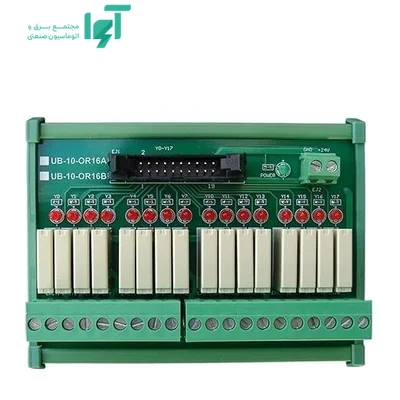تصویر محصول ماژول ترمینال خروجی رله‌ای ۱۶ کانال دلتا UB-10-OR16A-GM با شناسه UB-10-OR16A-GM و نمای کامل بدنه و اجزا