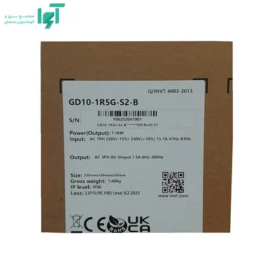 پلاک جعبه اینورتر تکفاز 1.5 کیلووات GD10 اینوت GD10-1R5G-S2-B
