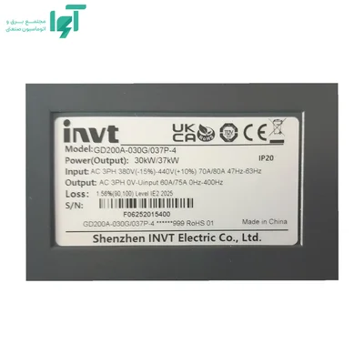 پلاک اینورتر سه‌فاز 30 کیلووات GD200A اینوت GD200A-030G/037P-4